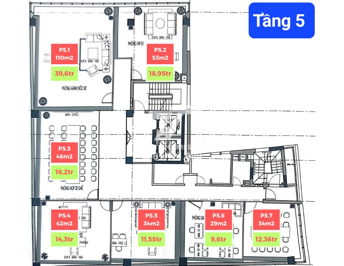 Cho thuê văn phòng hoàn thiện cao cấp, view Hồ tây, làm mọi loại hình