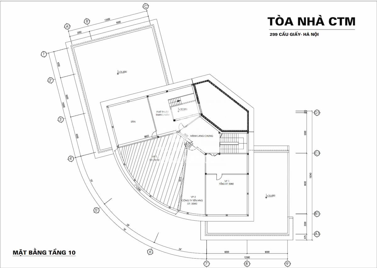 Văn phòng hạng B cho thuê tại tòa CTM 299 Cầu giấy