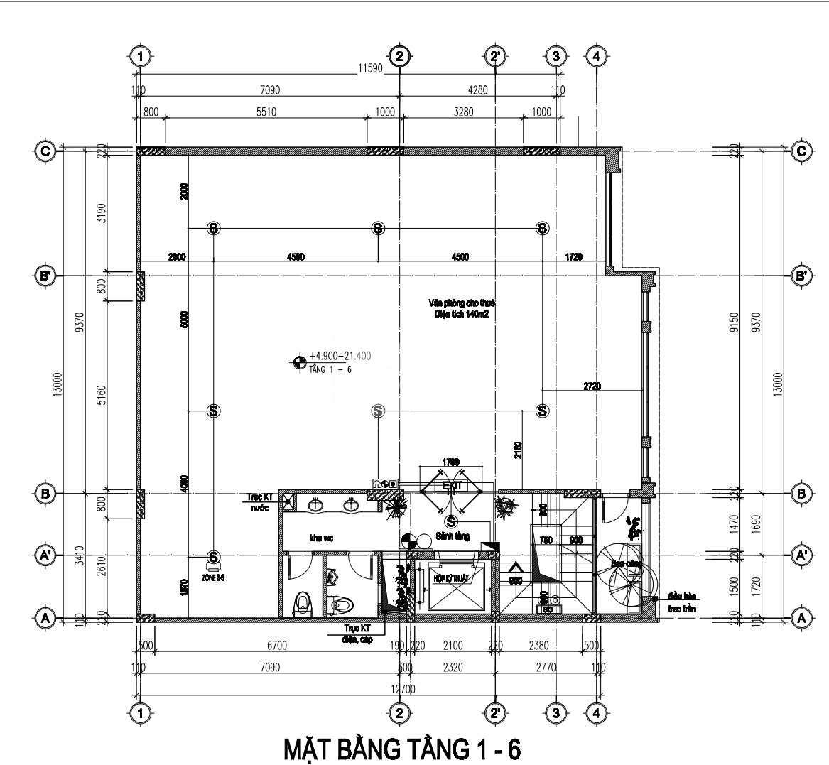 Cho thuê văn phòng mới đẹp đường Duy Tân