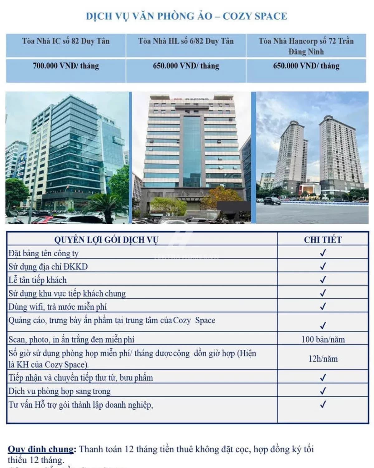 Cho thuê văn phòng trọn gói | IC Building | 82 Duy Tân