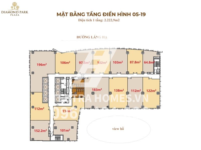 Mặt bằng cho thuê tại Tòa nhà BRG Diamond Park Plaza đáp ứng nhu cầu của mọi doanh nghiệp