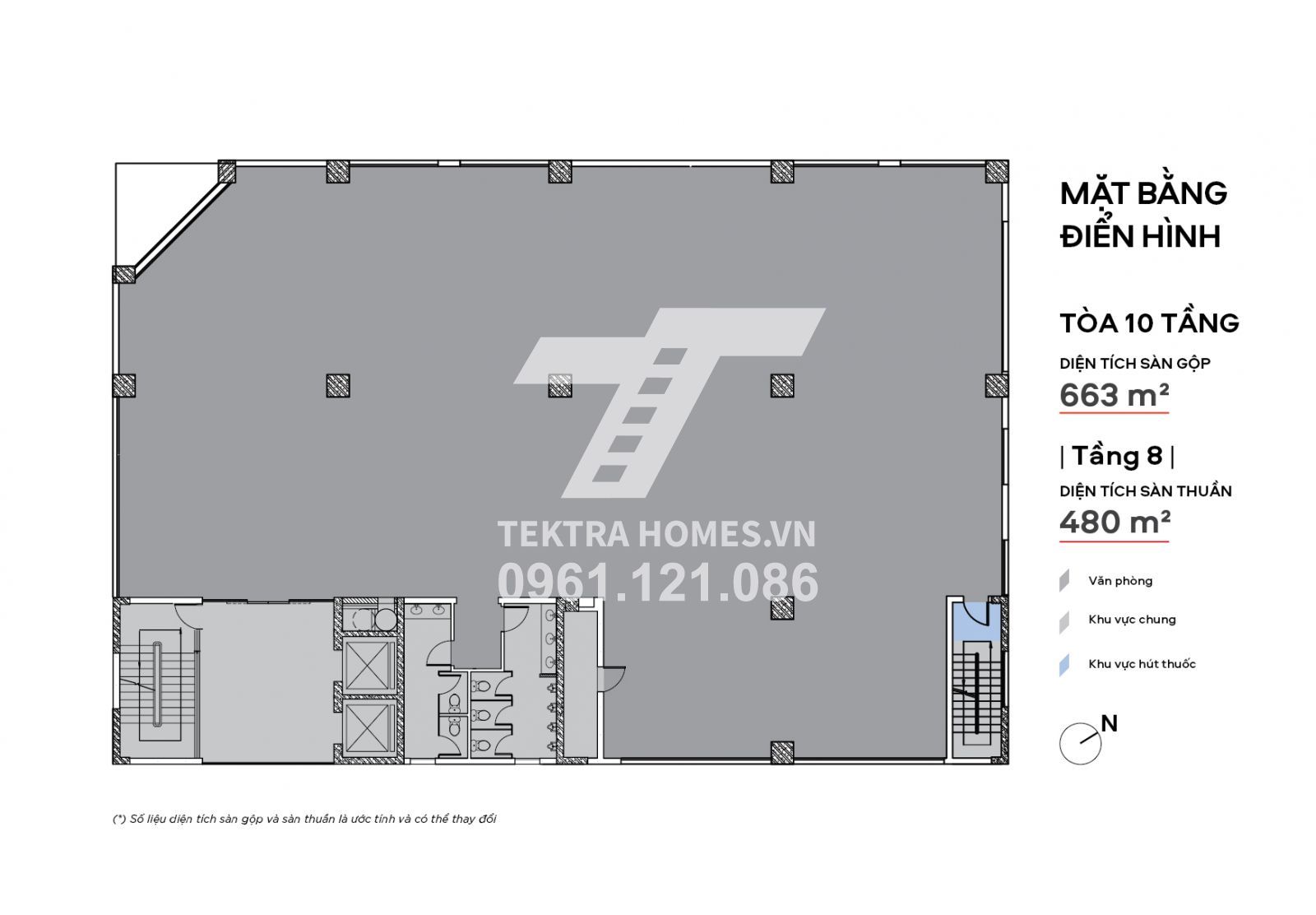 Mặt bằng tòa 10 tầng tòa IDMC Láng hạ