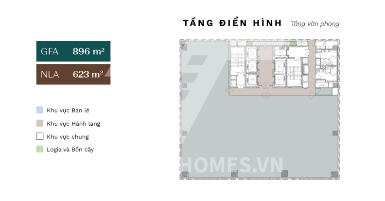Mặt bằng tầng điển hình The Marc 88 Trần Thái Tông