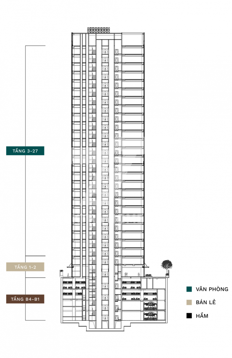 Tổng quan tòa văn phòng The Marc 88 Trần Thái Tông