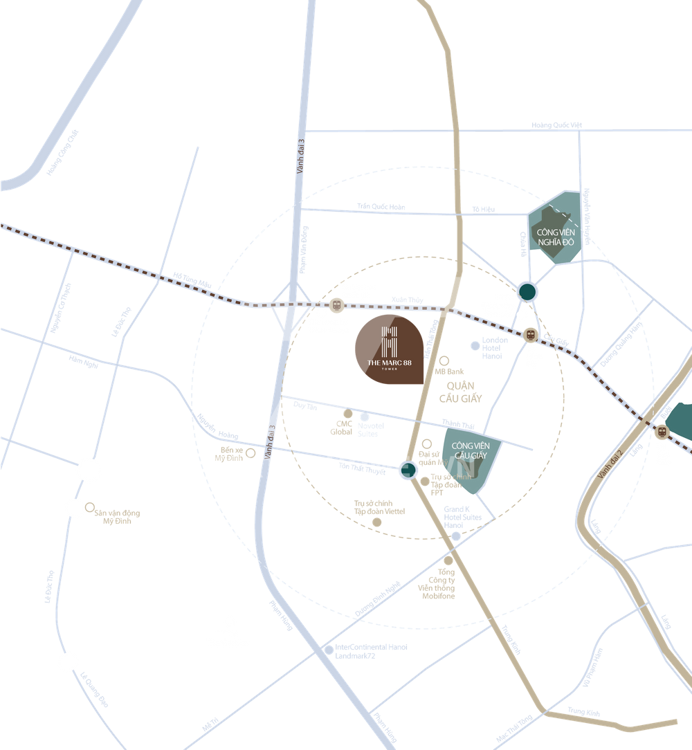 Vị trí tòa The Marc 88 Trần Thái Tông